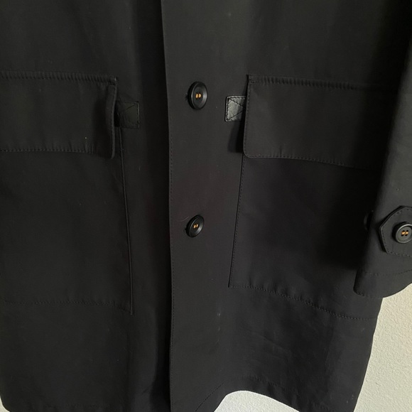 Coach Dark Blue Cotton/Leather Trims Trenchcoat XS - Picture 4 of 11